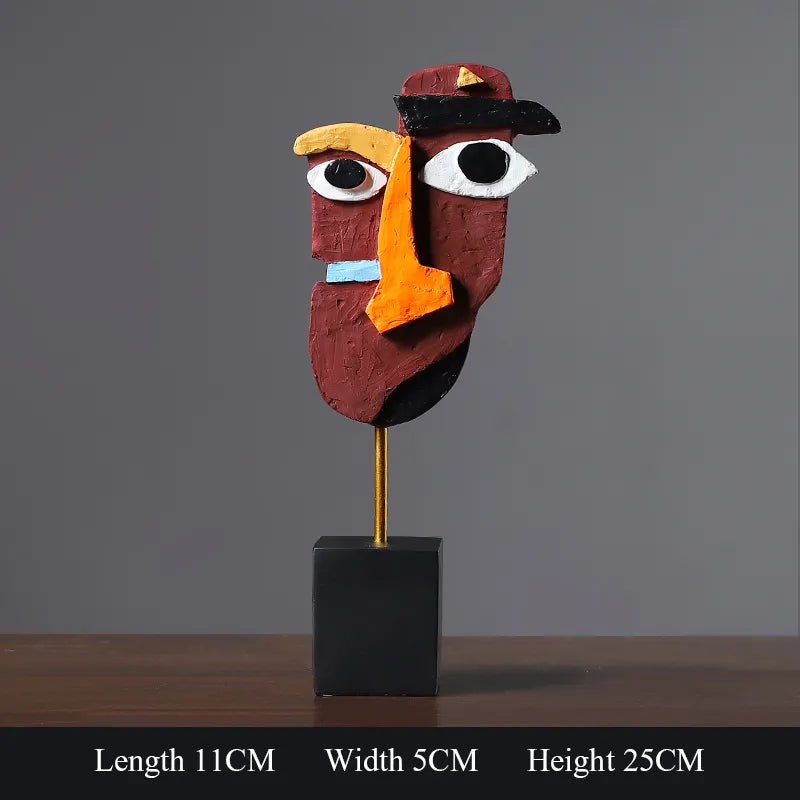 Modern Handcrafted African Art Resin Accents